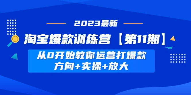 淘宝爆款训练营【第11期】 从0开始教你运营打爆款，方向+实操+放大-网课资源站