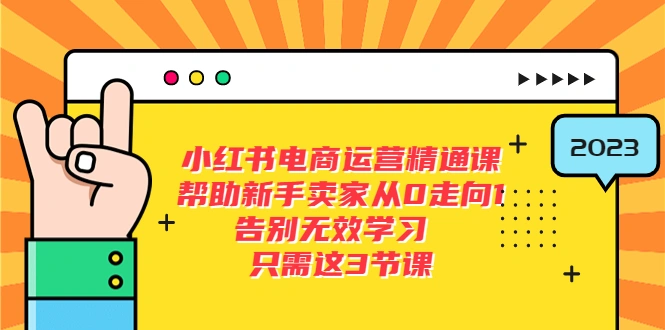 小红书电商·运营精通课，帮助新手卖家从0走向1 告别无效学习（7节视频课）-网课资源站